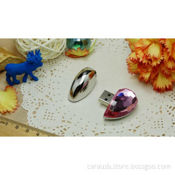 CaraUSB High-end business gift crystal heart-shaped usb flash disk 8gb creative heart-shaped pendrive custom logo